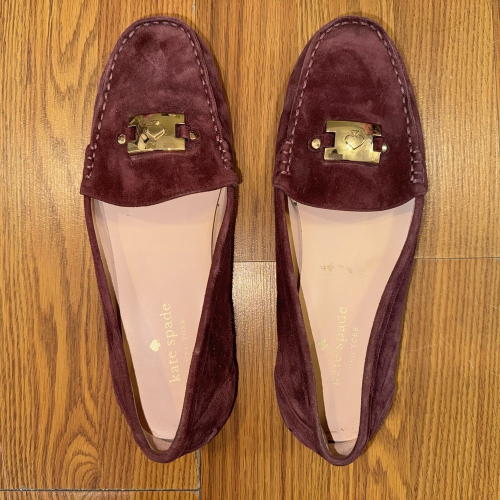 Kate Spade Carmen Loafers Slip On Shoes Size 9B Purple Suede